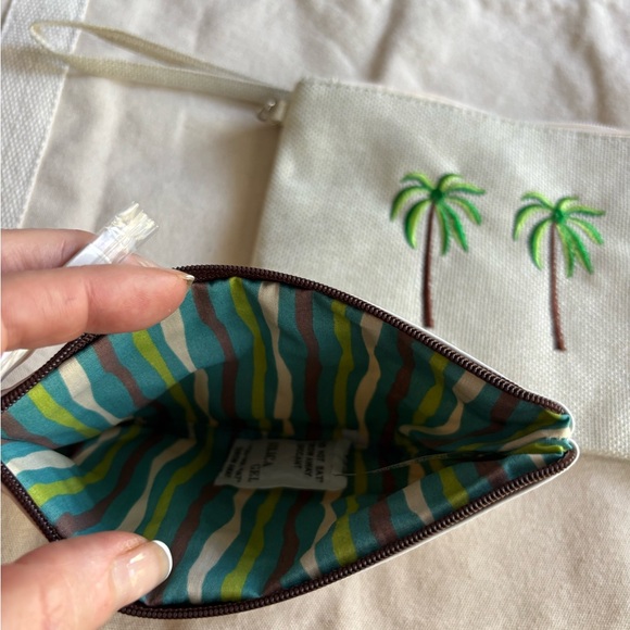 Pouch Set Of Two Cream and Green New - Picture 9 of 9